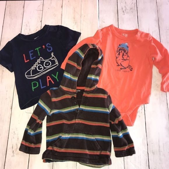 Baby gap let’s go play tshirt stripe long sleeve - Picture 2 of 7